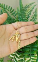 Colar com pingente Design Banhado a Ouro 18k