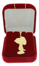Colar Com Pingente Do Snoopy Folheado A Ouro