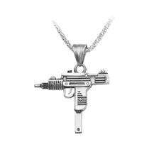Colar Com Pingente Em Forma De Arma Uzi Unissex, Joia Gótica Punk Hip Hop Para Festa Em Bar