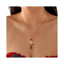 Colar Com Pingente Em Forma De Soldado Com Strass Para O Natal, Joias De Férias Para Mulheres E