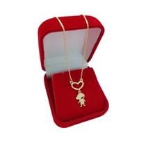 Colar com Pingente Filho Menino Banho a Ouro Dia das Mães