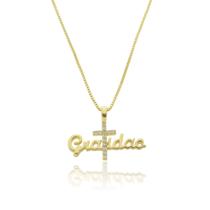 Colar com Pingente Gratidão Gargantilha Feminina Ouro 18k Colar com Pingente Gratidão Gargantilha Feminina Ouro 18k