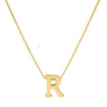 Colar Com Pingente Letra Inicial Delicada Banhado A Ouro 18k