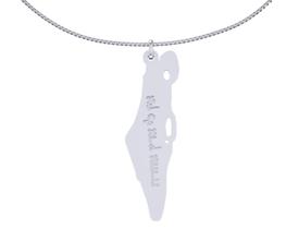 Colar com pingente mapa de israel prata 950