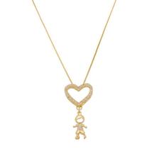 Colar Com Pingente Menino Filho Banho De Ouro Colar Com Pingente Menino Filho Banho De Ouro