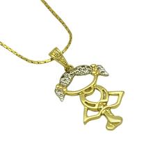 Colar Com Pingente Menino Ou Menina Banho De Ouro 18k 592A 601A