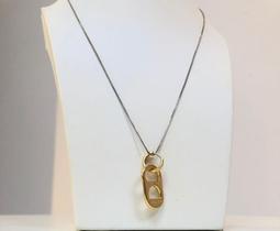 Colar com Pingente Mix Banho Ouro Branco e Ouro Amarelo Colar com Pingente Mix Banho Ouro Branco e Ouro Amarelo