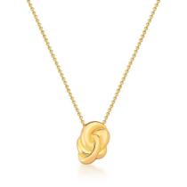 COLAR COM PINGENTE NÓ LISO BANHADO A OURO - 45 cm + 5 cm Extensor