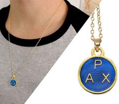 Colar Com Pingente Paz Dourado Medalha de São Bento