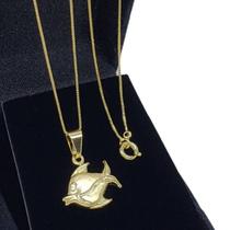 Colar Com Pingente Peixe Banho De Ouro 18k 4370