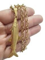 Colar com Pingente Peixe Símbolo de Fé e Abundância