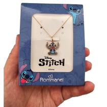 Colar com Pingente Stitch Banhado Ouro 18K com Resina