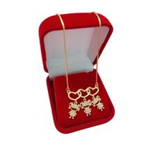 Colar com Pingente Três Filhas Meninas Banho Ouro