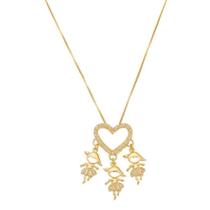 Colar Com Pingente Três Meninas Banho De Ouro Colar Com Pingente Três Meninas Banho De Ouro