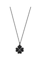 COLAR COM PINGENTE TREVO CRAVEJADO BANHADO A RÓDIO NEGRO - 40 cm COLAR COM PINGENTE TREVO CRAVEJADO BANHADO A RÓDIO NEGRO - 40 cm