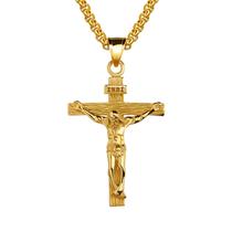 Colar com pingente Wokex Catholic Jesus Cristo na Cruz INRI