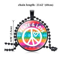 Colar com sinal de paz, corrente ajustável, pingente moderno de hip hop para homens e mulheres, corrente de suéter, adequado para festas, noivado, casamento, formatura, namoro