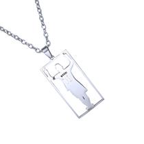 Colar COMTRUDE Messi Football Star Prateado em Aço Inoxidável