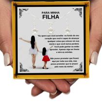 Colar Conjunto Estrela Prata Esterlina Legítima 925 + Brincos Presente Aniversário Filha e Mãe + Dedicatória