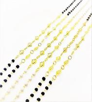 Colar Contas E Losangos Decorados 90cm Banho Ouro 18k 3071 Colar Contas E Losangos Decorados 90cm Banho Ouro 18k 3071