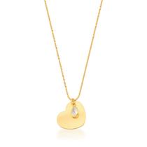 Colar Coração Bee Bless banhado à ouro 18 k com pingente de cristal Colar Coração Bee Bless banhado à ouro 18 k com pingente de cristal