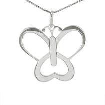 Colar Coração Borboleta Coleção Romântico em Prata 925