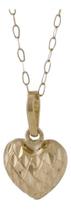 Colar Coração Burilado Cordão Bailarina Mini Ouro 18k 45 Cm