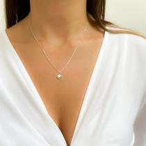 Colar Coração Cheio Pequeno de Prata 925 Colar Coração Cheio Pequeno de Prata 925