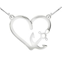 Colar Coração Com Âncora Coleção Romântico em Prata 925