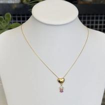 Colar Coração com Criança Cravejada Ref. 35.0882 Menina Colar Coração com Criança Cravejada Ref. 35.0882 Menina