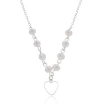 Colar Coração Contrapinado Cristais Lilás Prata