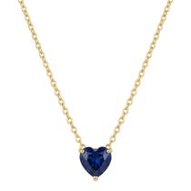 Colar Coração Corrente Feminina Sapphire Banhado A Ouro Aço Colar Coração Corrente Feminina Sapphire Banhado A Ouro Aço