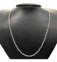 Colar Coração Corrente Gargantilha Prata 925 3mm 45cm Feminina - Acabamento Excelente