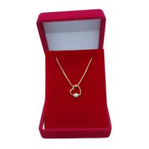 Colar Coração Cravado De Zircônia Folheado A Ouro 18K