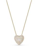 Colar coração cravejado banhado a ouro 45cm com extensor