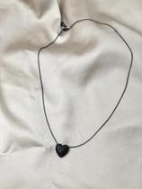 Colar Coração Cravejado Ródio Negro Colar Coração Cravejado Ródio Negro