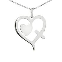 Colar Coração Cruz Coleção Romântico em Prata 925