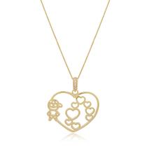Colar Coração de Filho Menino Banhado Ouro 18k Colar Coração de Filho Menino Banhado Ouro 18k