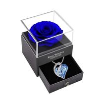 Colar Coração Do Oceano Para O Dia Dos Namorados Com Caixa De Joias Rosa Eterna Para Meninas E Mães