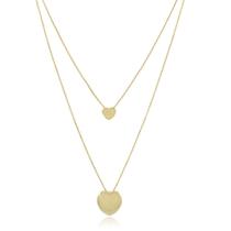 Colar coração duplo banhado a ouro 18k Colar coração duplo banhado a ouro 18k