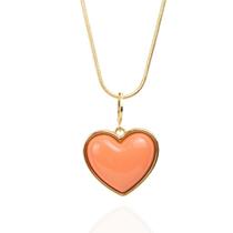 Colar coração laranja banhado a ouro 18k Colar coração laranja banhado a ouro 18k