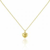 Colar Coração Liso Banhado em Ouro18k