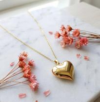 Colar Coração Liso Base:Dourado Colar Coração Liso Base:Dourado