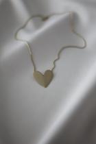 Colar Coração Liso Chapados - Banhado Ouro 18k