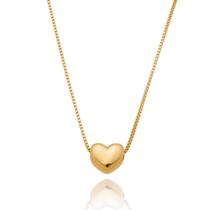 Colar Coração Liso Médio de Semijóia