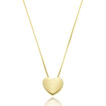 Colar Coração Liso Ouro