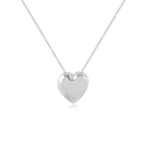 Colar Coração Liso Tradicional Prata 925