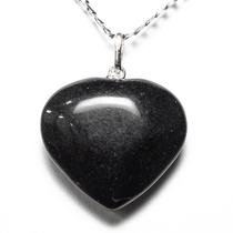 Colar Coração Onix Preto Pedra Natural Pino Argola Prata 950 Colar Coração Onix Preto Pedra Natural Pino Argola Prata 950