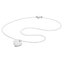 Colar Coração Prata Pingente Cravejada Zircônia Elegante Mulher Corrente Colar Coração Prata Pingente Cravejada Zircônia Elegante Mulher Corrente
