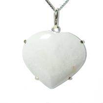 Colar Coração Quartzo Leitoso Garra Prata 950